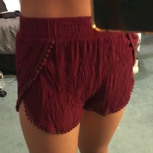 comfortable burgundy shorts